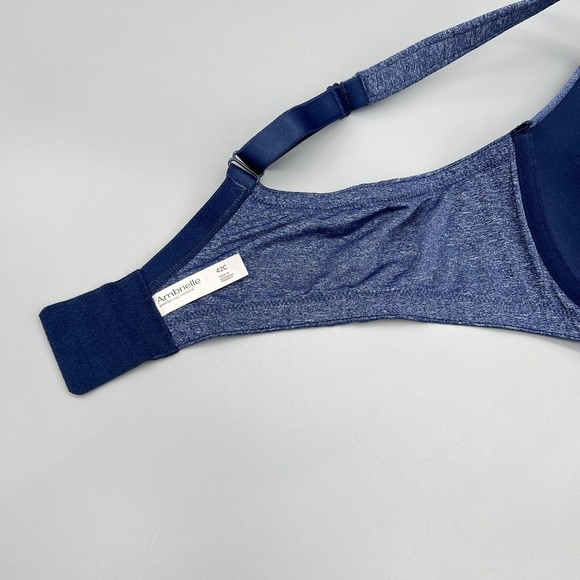 Ambrielle 42C Bra Everyday Full Coverage Underwire Back Closure Heather Blue EUC - Picture 10 of 14